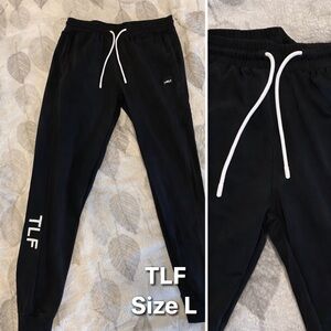 TLF Men's Black Joggers with White Accents